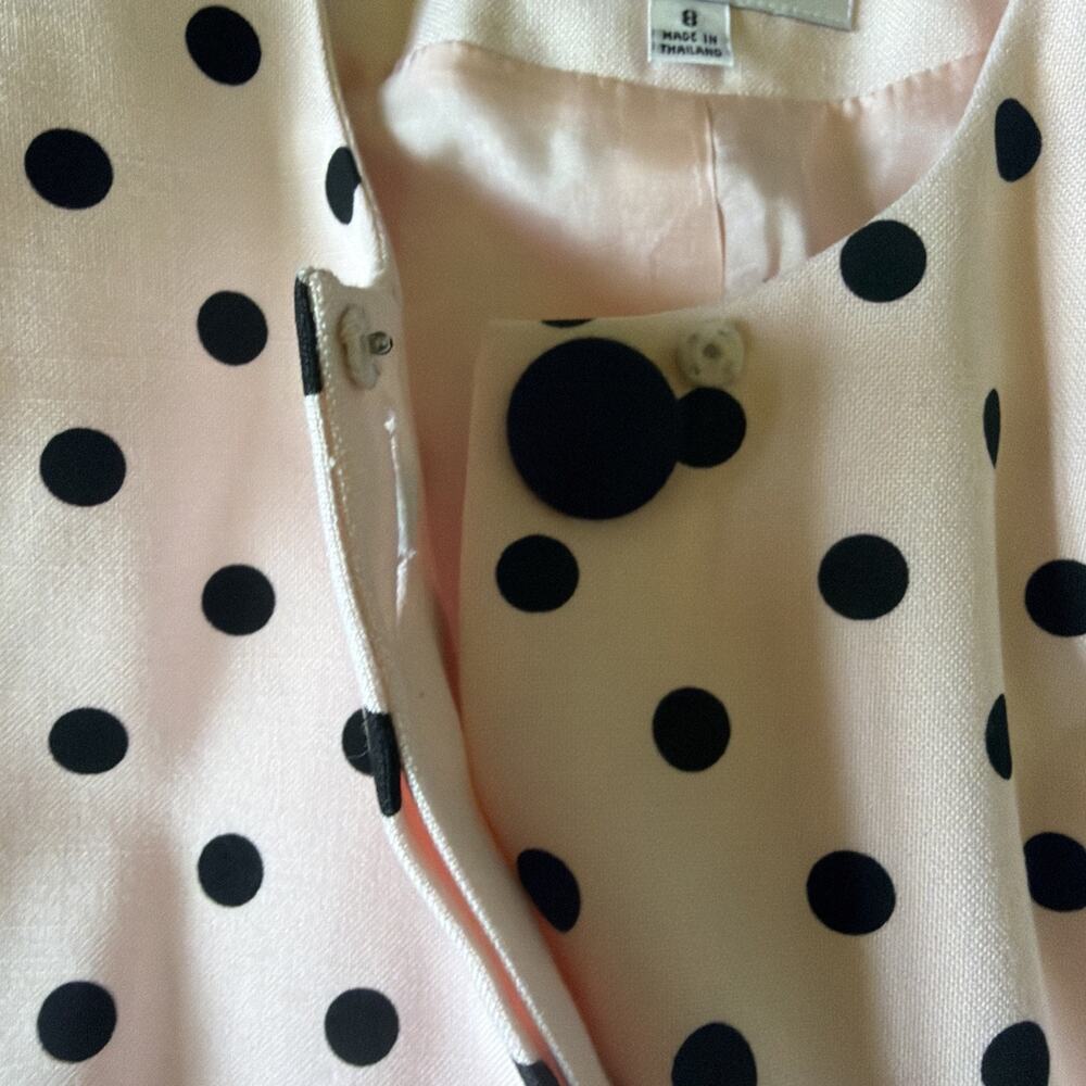 Vintage Kasper ASL Polka Dot Skirt Suit Sz 8 Blush Pink Black Barbiecore 90’s - Picture 5 of 16